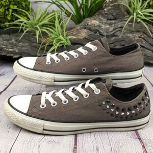 Converse Chuck Taylor All Star Metal Studded Gray Low Top Canvas Sneakers